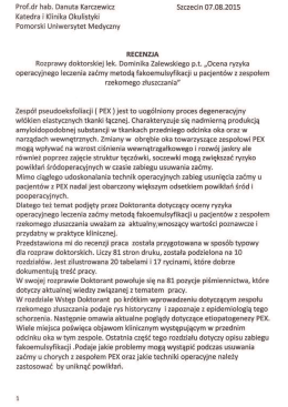 Recenzja pracy doktorskiej (prof. dr hab. D. Karczewicz)