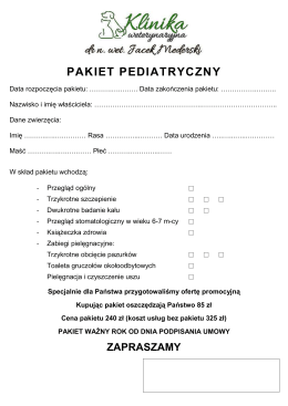 Pakiet pediatryczny - klinika