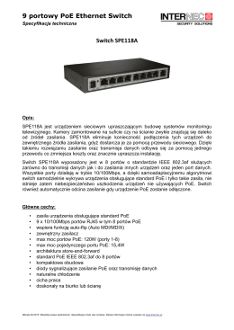 9 portowy PoE Ethernet Switch Switch SPE118A
