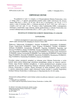 Obwieszczenie Regionalnego Dyrektora Ochrony Środowiska w