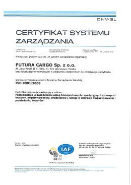 cERTYFlKAT sYsTEMU zARzĄDzANlA