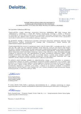 Jednostkowe p&oacute;łroczne sprawozdanie finansowe