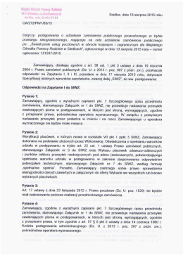 Odpowiedzi na Zapytania I, II i III do SIWZ