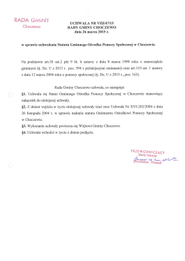 Statut GOPS w Choczewie - Gminny Ośrodek Pomocy Społecznej w