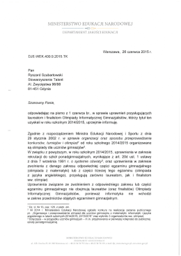 Dokument MEN ws.uprawnień OIG