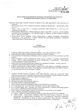 Załącznik Nr ..... „do Zarządzenia Dyrektora ZEO w Krakowie z dnia