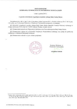 POSTANOWIENIE KOMISARZA WYBORCZEGO