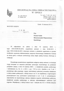 pismo 2015-08-10 - Regionalna Izba Obrachunkowa w Opolu