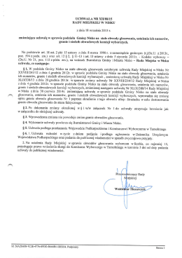 Treść Uchwały Nr XII/88/15 z dnia 18 września 2015r.zmieniająca