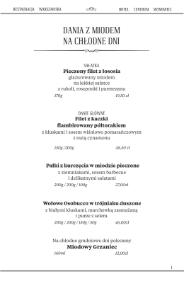 DANIA Z MIODEM NA CHŁODNE DNI