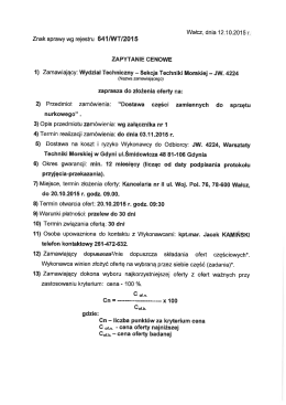 Znak sprawy wg rejestru 641 NVTI201 5