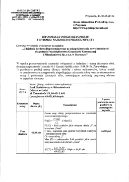 Informacja o wyborze oferty