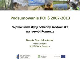 Edukacja ekologiczna w ramach POIiŚ 2007-2013