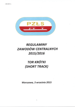 REGULAMINY zA woDóW cENTRALNYcH 2015/2016 ToR