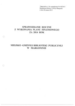 Sprawozdanie Miejsko-Gminnej Biblioteki Publicznej