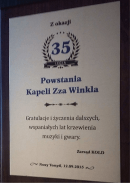 Dyplom Gratulacyjny Lokalnej grupy Działania