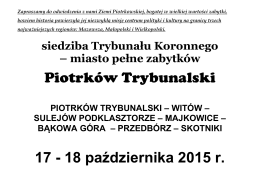 Piotrków Trybunalski 17 - 18 października 2015 r.
