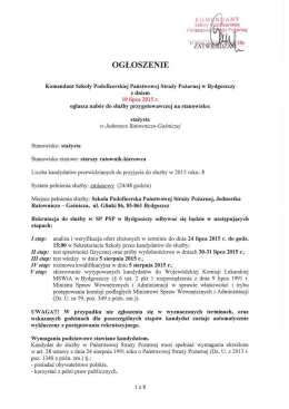 Pełne ogłoszenie * - Szkoła Podoficerska PSP w Bydgoszczy
