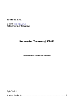 Dokumentacja techniczna KT-01 - El-Tec