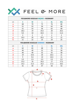 Tabela rozmiarów koszulek technicznych