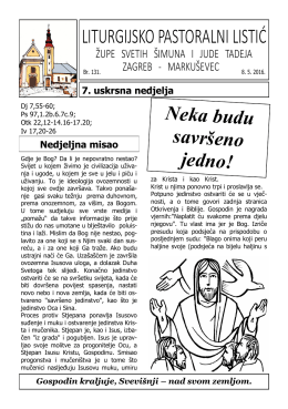 liturgijsko pastoralni listić - Župa Sv. Šimuna i Jude Tadeja