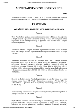 Pravilnik o zastiti riba i drugih morskih organizama NN 42