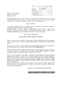 Page 1 Klasifikaciji a ezo aa //, /ae . - - KLASA 320-02/16