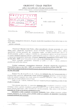 Page 1 OKRESNÝ ÚRAD PREŠOV odbor starostlivosti o životné