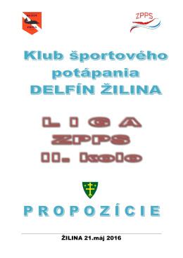 ŽILINA 21.máj 2016 - KŠP DELFÍN Žilina