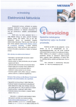 Page 1 e-invoicing Elektronická fakturácia Zodpovedný prístup