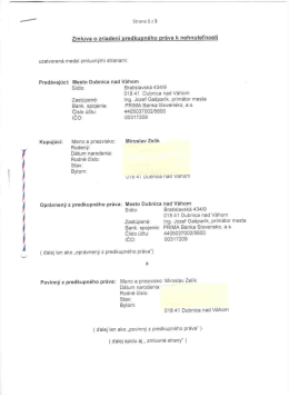 Zmluva o zriadení predkupného právaobľúbené!