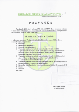 Program - Sládkovičovo