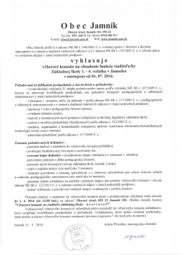 V&yacute;berov&eacute; konanie na