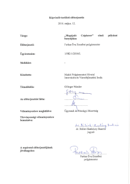 „Megújuló Csipkesor” című pályázat benyújtása
