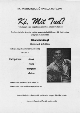 Page 1 HÁTRÁNYOS HELYZETŰ FIATALOK FIGYELEM