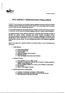 Page 1 ACQ/industry Relations NCI AGENCY INNOVATION