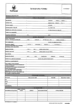 Page 1 İŞ BAŞVURUFORMU FOTOĞRAF DOĞUM YERİ : MEDENİ