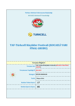 kocaeli - Türkiye Atletizm Federasyonu