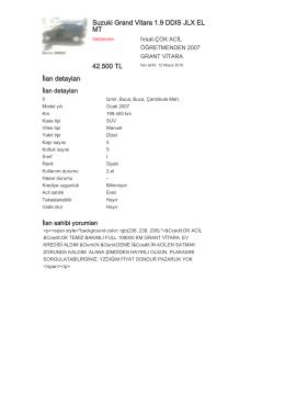 Suzuki Grand Vitara 1.9 DDIS JLX EL MT 42.500 TL İlan detayları