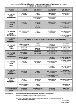 2015–2016 eğitim-öğretim yılı kulu anadolu imam hatip lisesi 2