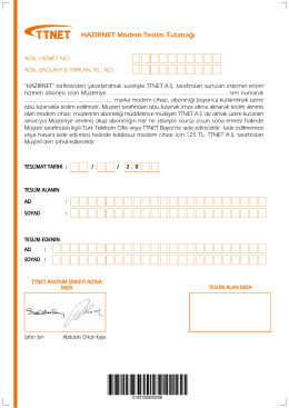 Modem Teslim Tutanağı - Telekom Paketleri > Türk Telekom