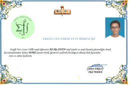 2016 mart ayı ayın &ouml;ğrencisi - EREĞLİ