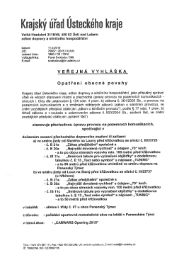 stanoven&iacute; přechodn&eacute; &uacute;pravy