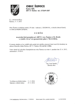 Záměr obce na prodej pozemku