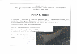 Pronájem části pozemku parc. č. 3338/1 v k. ú. Tábor