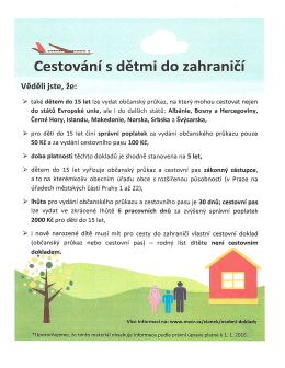 Informace k cestování s dětmi do zahraničí