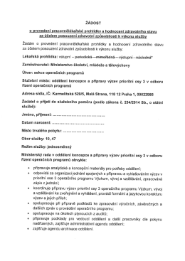 Page 1 ŽÁDOST o provedení pracovnělékařské prohlídky a