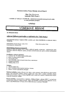 Page 1 Statut&aacute;rn&iacute; město Plzeň, Městsk&yacute; obvod Plzeň 3 Mgr. Petr B a