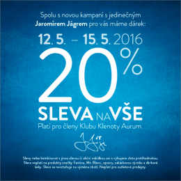 Sleva 20 % na vše pro členy Klenoty Klubu