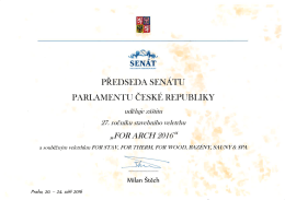 Page 1 PARLAMENTU ČESKÉ REPUBLIKY PŘEDSEDA SENÁTU